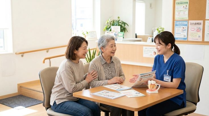 高齢者の口腔機能低下を周知し、家族の受診へつなげる